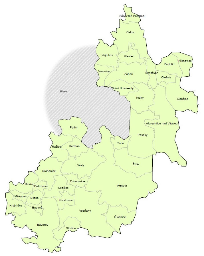 Mapa území MAS
